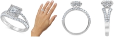 Macy's Diamond Princess Square Halo Engagement Ring (1-1/4 ct. t.w.) in 14k White Gold